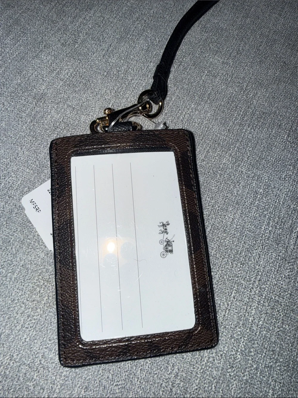 Coach Brown Signature Logo Lanyard